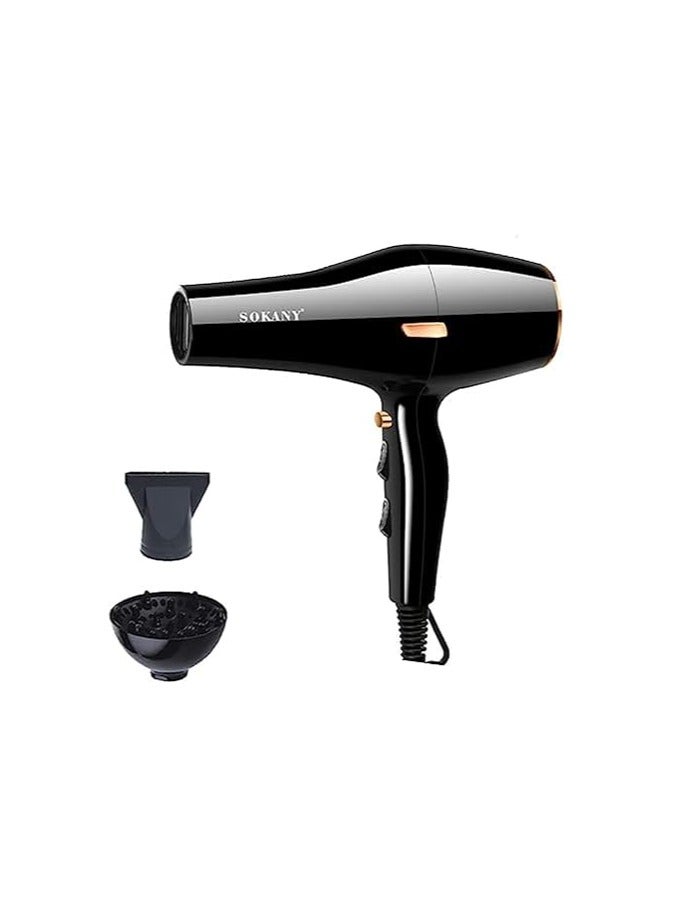 sokany SK-2225 Professional hair dryer with 3 extras - 3000 W - Black - Image 1