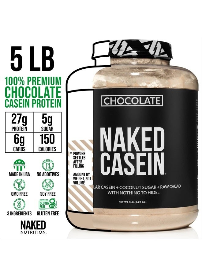 Nakd نيوترشن نيكيد شوكولاتة كازين - بروتين كازين ميكسيلا للشوكولاتة - 5 باوند بالجملة، خالي من الكائنات المعدلة وراثيًا، خالي من الجلوتين، خالي من الصويا، خالي من المواد الحافظة - يحفز نمو العضلات - يعزز التعافي - 60 حصة - Image 3