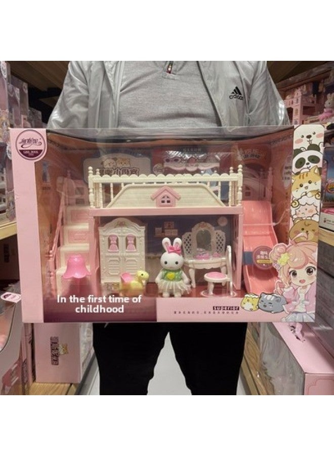 Yasni Bunny Big Castle Villa Dessert House Living Room Bedroom Bunk Bed Girls Play House Children's Toys-Color:737-3 - Image 5