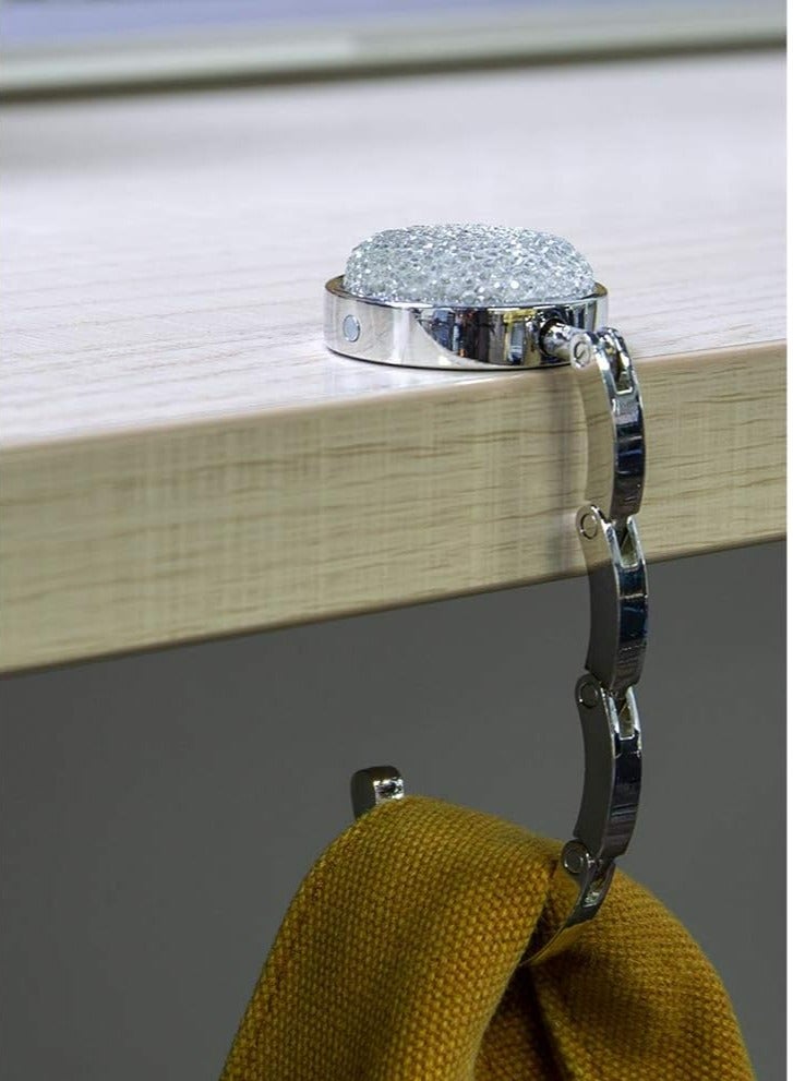 Oasisgalore 3 PCS Foldable Purse Hook Floding Handbag Hanger Bling Rhinestone Bag Holder for Table Desk  - Image 2