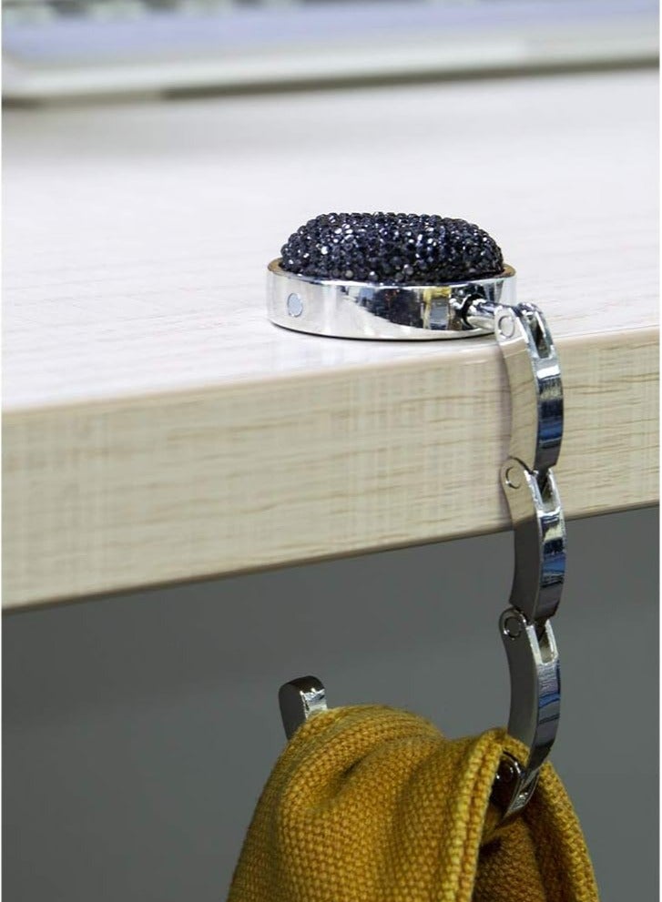 Oasisgalore 3 PCS Foldable Purse Hook Floding Handbag Hanger Bling Rhinestone Bag Holder for Table Desk  - Image 3