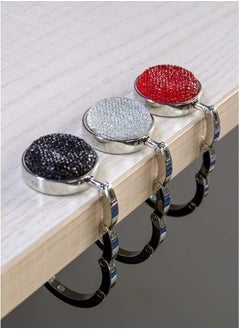 Oasisgalore 3 PCS Foldable Purse Hook Floding Handbag Hanger Bling Rhinestone Bag Holder for Table Desk  - Image 5