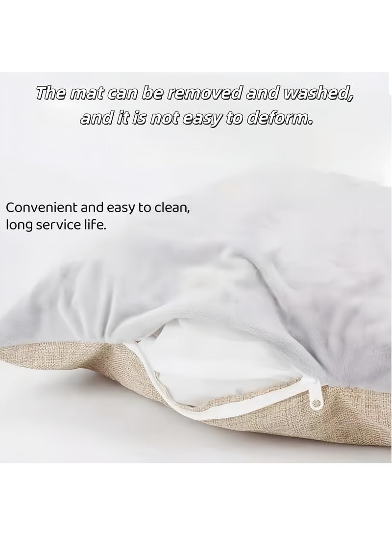 سرير للقطط، بيت للقطط مع وسادة قابلة للإزالة، سرير استراحة للقطط، سرير حيوانات أليفة برسومات كرتونية، سرير قطط شبه مغلق، قابل للغسل والإزالة مع كرة لعبة، بيت دافئ وناعم للقطط أو الكلاب، مستلزمات حيوانات أليفة محمولة ناعمة ومريحة للنوم (رمادي) - Image 5