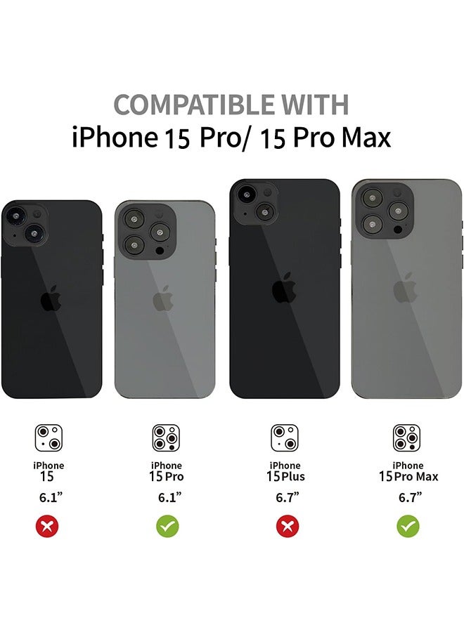 iPhone 15 Pro/iPhone 15 Pro Max Camera Lens Protector 3D Bling Glitter Full Coverage Camera Screen Cover Accessories for iPhone 15 Pro Max/ 15 Pro Glitter - Image 2
