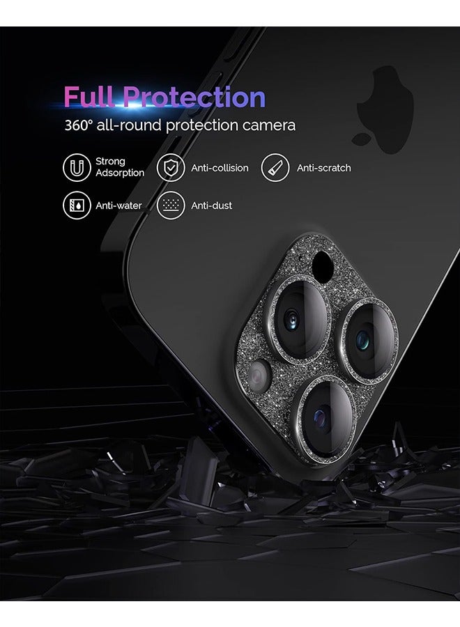 iPhone 15 Pro/iPhone 15 Pro Max Camera Lens Protector 3D Bling Glitter Full Coverage Camera Screen Cover Accessories for iPhone 15 Pro Max/ 15 Pro Glitter - Image 4