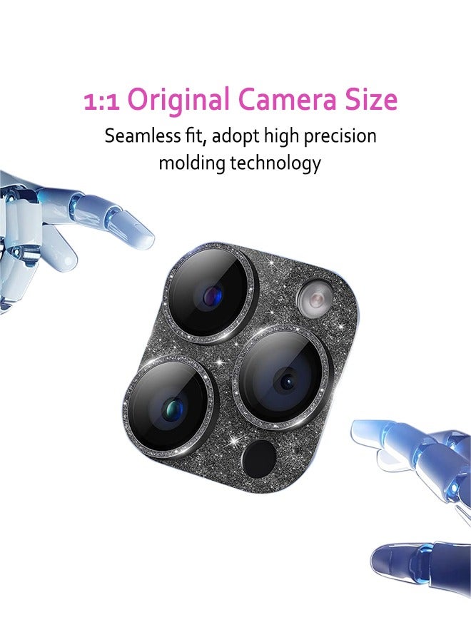 iPhone 15 Pro/iPhone 15 Pro Max Camera Lens Protector 3D Bling Glitter Full Coverage Camera Screen Cover Accessories for iPhone 15 Pro Max/ 15 Pro Glitter - Image 3