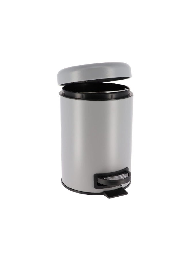 Tendance Round Shaped Soft Close Metal Pedal Bin with Fall Brake Lid Matte Grey 3 L 6543180  - Image 5