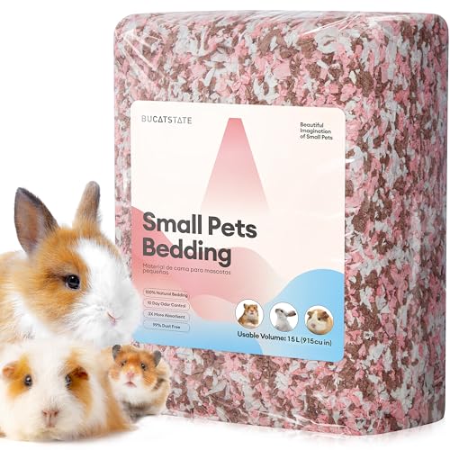 BUCATSTATE Hamster Bedding 15L, 99% Dust-Free Guinea Pig Paper Bedding Odor Control Paper Bedding, Cozy Small Animal Bedding for Rabbit Rat Syrian Dwarf Hamsters Gerbils (Blossom) - Image 1