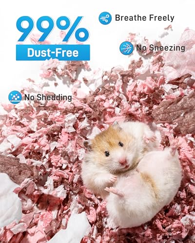 BUCATSTATE Hamster Bedding 15L, 99% Dust-Free Guinea Pig Paper Bedding Odor Control Paper Bedding, Cozy Small Animal Bedding for Rabbit Rat Syrian Dwarf Hamsters Gerbils (Blossom) - Image 2