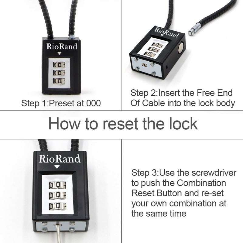 RioRand Trigger Lock 3 Digit Combination 15 Inch Gun Cable Lock - Image 4