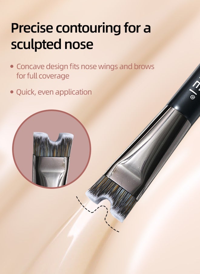 Zcheer Double-Ended 2 in 1 Contour Brush, U-Shaped Duo Makeup Brush for Foundation, Blush & Self Tanner, Soft Fiber Bristles, Flawless Finish for Powder, Cream & Liquid - Image 4