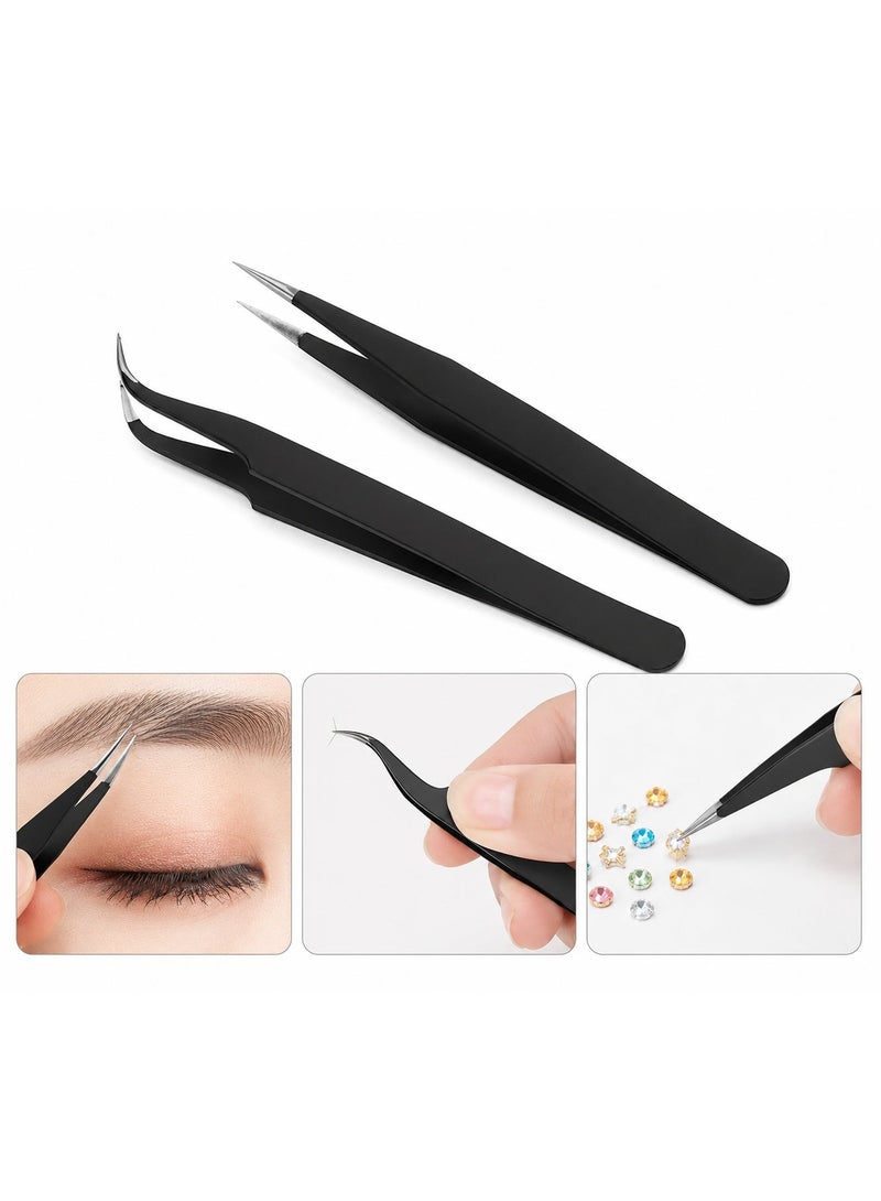 ORiTi 2 Pieces Gel Nail Art Tweezers Selection Tool - Image 1