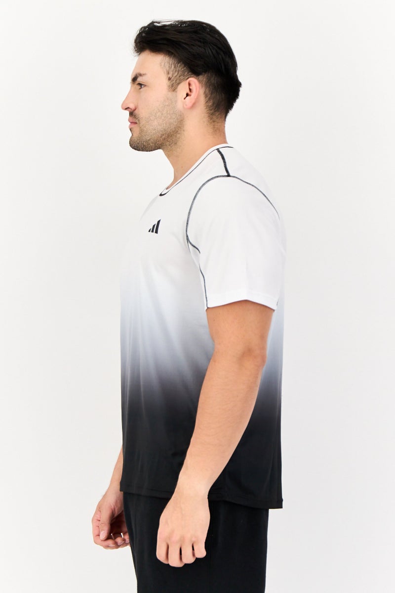 Adidas Men Sportswear Fit Short Sleeve Training T-Shirt, Multicolor - Image 2