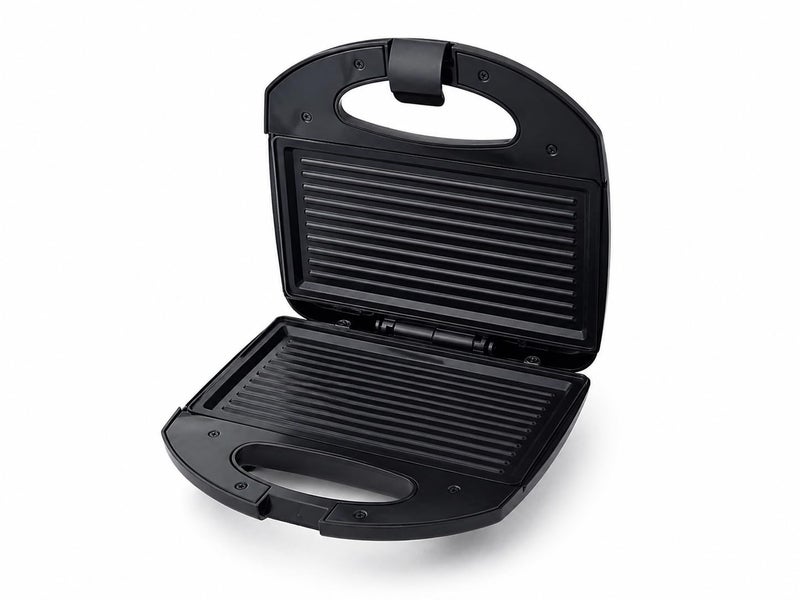 Electric Sandwich Toaster, Ribbed Grilling Plates, Black, 750 Watts