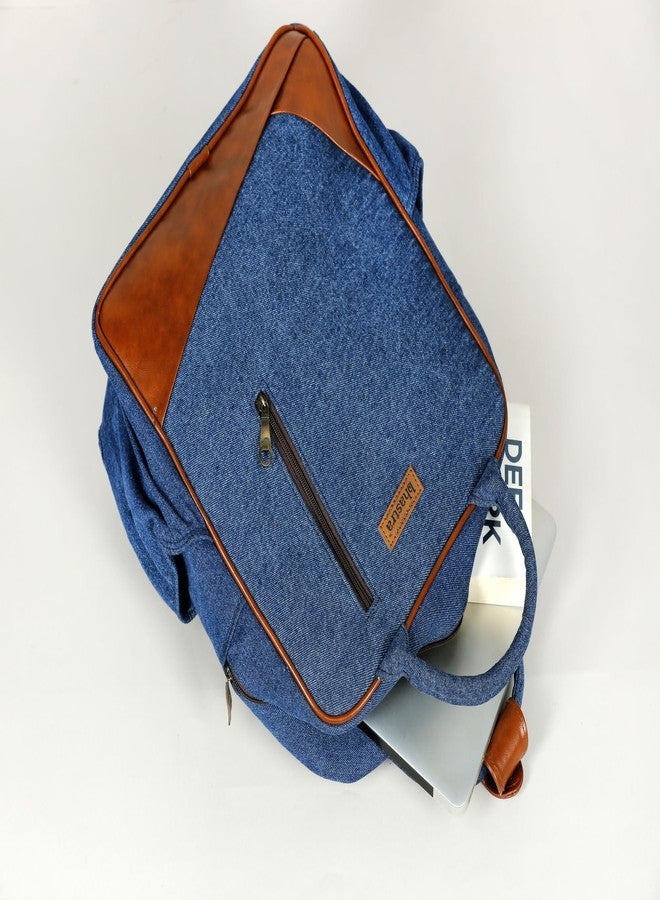 BHASTRA Deep Denim Backpack | Cotton Handloom | Laptop, Casual & Travel Backpack | College Bag For Men & Women | Ethically Sourced, Lightweight & Comfortable for All-Day Carry-Ideal For Gifting - Image 4