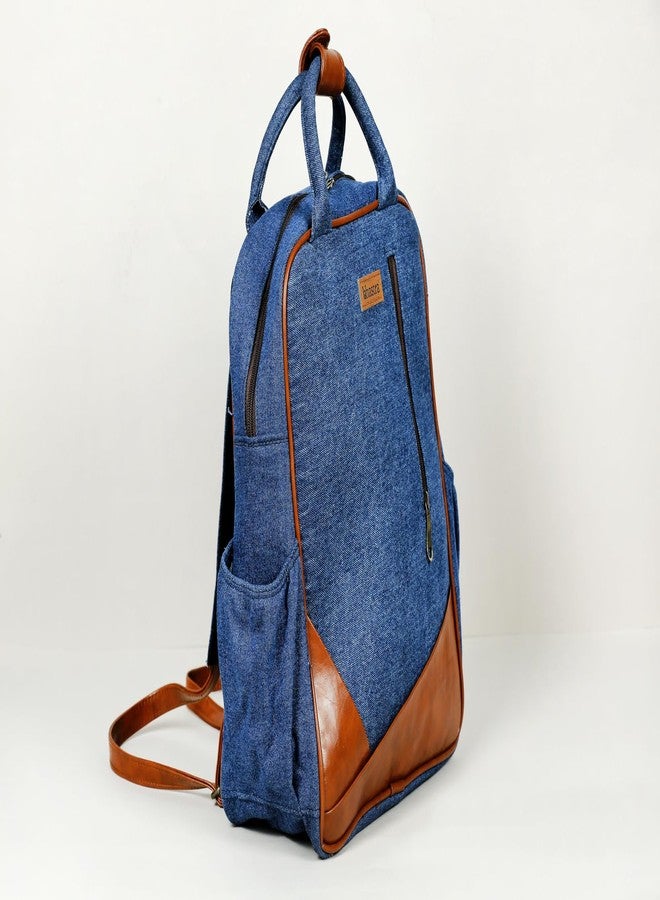 BHASTRA Deep Denim Backpack | Cotton Handloom | Laptop, Casual & Travel Backpack | College Bag For Men & Women | Ethically Sourced, Lightweight & Comfortable for All-Day Carry-Ideal For Gifting - Image 2