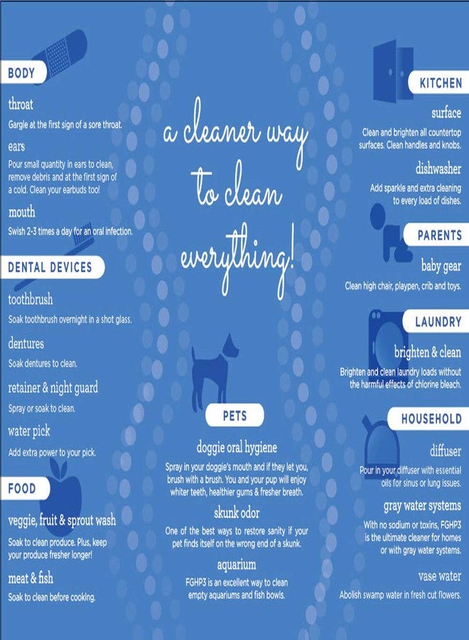 إسينشال أوكسيجين أكسجين أساسي، بيروكسيد الهيدروجين صالح للأكل، 8 + 32 أونصة سائلة، منظف طبيعي، 3%، عبوة بخاخ واحدة سعة 8 أونصة سائلة وزجاجة واحدة سعة 32 أونصة سائلة، عبوة إعادة تعبئة، HP (عبوة من قطعتين) - Image 5