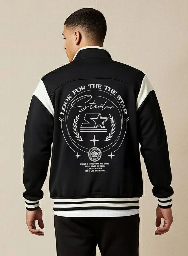 Starter  Starter Men Regular Fit Colourblock Varsity Jacket for Men | Best Price UAE