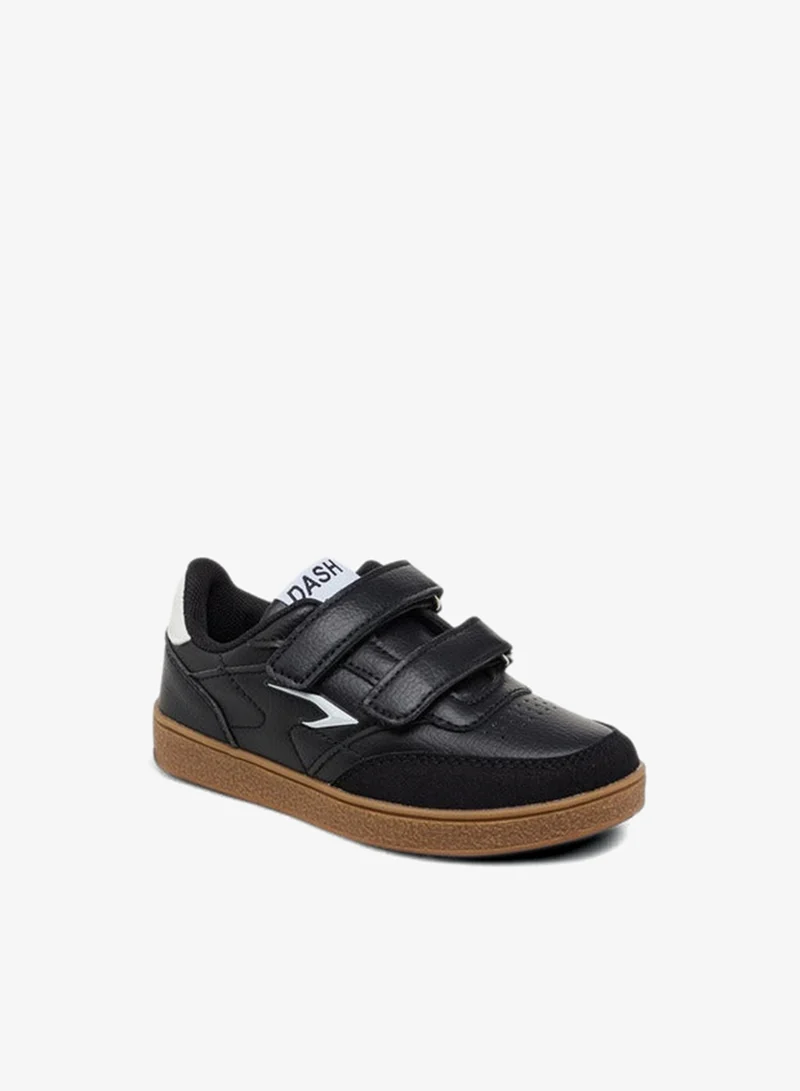 Dash Boys Panelled Sneakers with Hook and Loop Closure