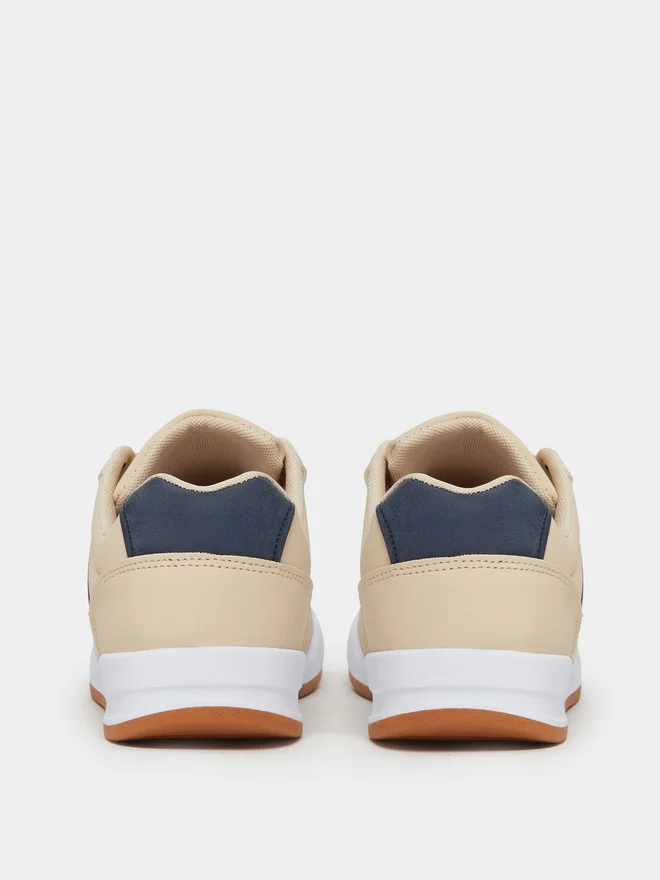 Styli Beige Men Beige Panelled Lace-Up Sneakers for Men | Best Price UAE