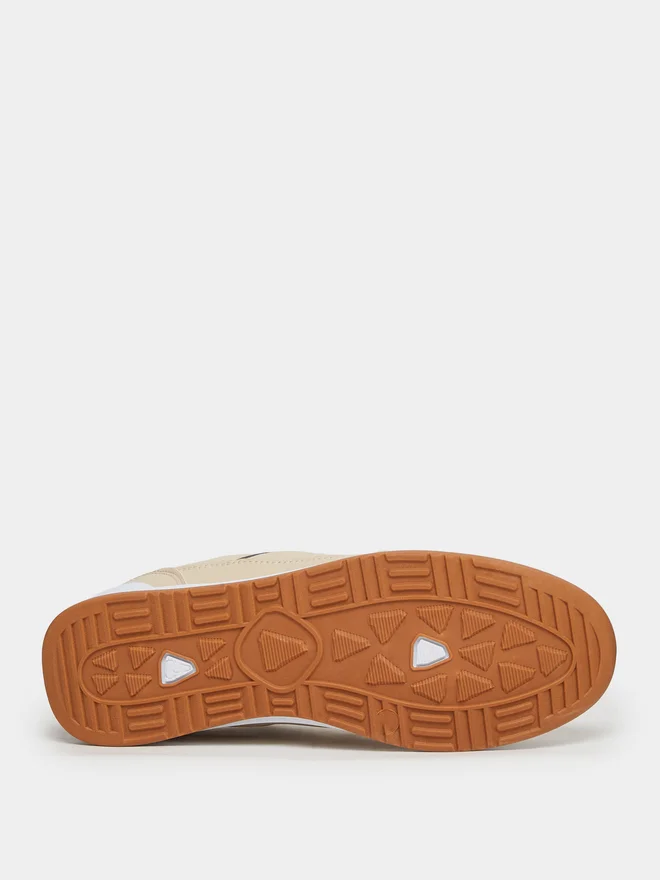 Styli Beige Men Beige Panelled Lace-Up Sneakers for Men | Best Price UAE