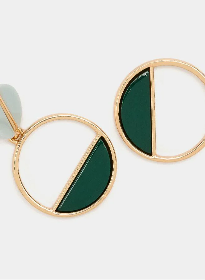 بارفوا أقراط طويلة مستديرة متعددة الألوان