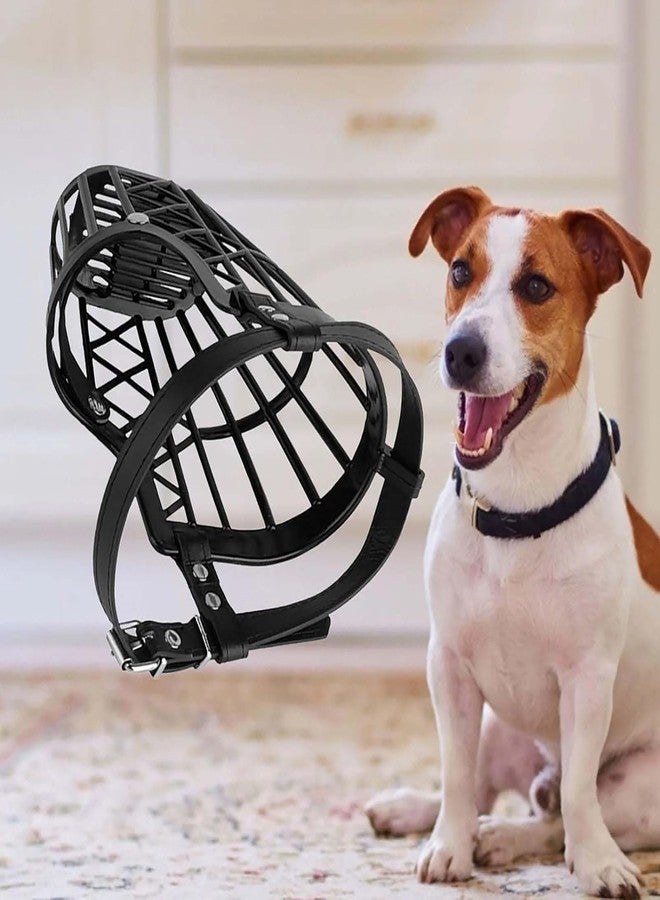 D&C PAWS Anti Biting Dog Muzzle Basket Cage Design | Adjustable Plastic Pet Muzzle with Quick Release Buckle | Comfortable Barking Control Muzzle for Training & Outdoor Use (Black - No-5, Large) - Image 5