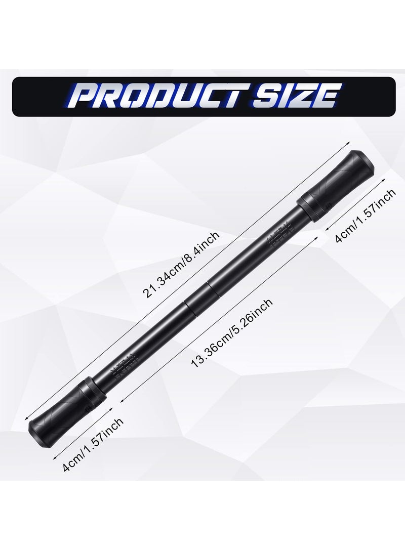 2-Pack Finger Spinning Pen Set, Rolling Pen Stunt Game with Tutorial, Stress Relief and Brain Training for Kids, Adults, Students, and Beginners (Black and Silver)