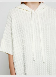 KOTON Hooded Poncho Knitted Patterned  - Image 5