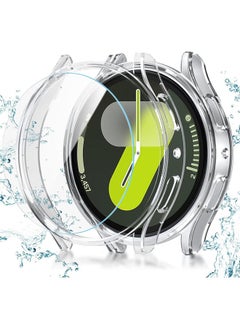 SJet Samsung Galaxy Watch 7 Screen Protector Case 40mm, Hard PC Bumper Cover with Anti-Fog Tempered Glass Protective Screen Protector for Galaxy Watch 7 Accessories (Clear,40mm)  - Image 1