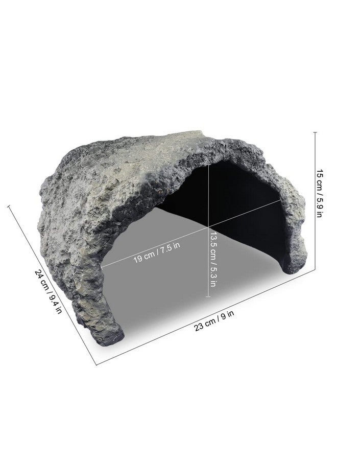 Reptile Rock Cave Habitat Hide - Premium Non-Toxic Decorative Resin for Aquariums & Terrariums. Ideal for Amphibians, Lizards, Snakes, Bearded Dragons, Geckos, Scorpions, Frogs, Spiders...Large Size - Image 2