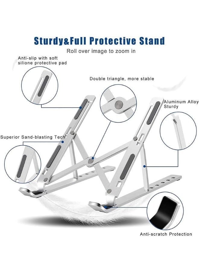 CIVORA Pack of 2 Adjustable Laptop Stand for Desk - Foldable & Portable Laptop Riser with Ventilated Cooling, Ergonomic Design for MacBook Pro/Air, Dell, HP, Sony, Notebooks - Lightweight, Durable & Space-Saving - Image 3