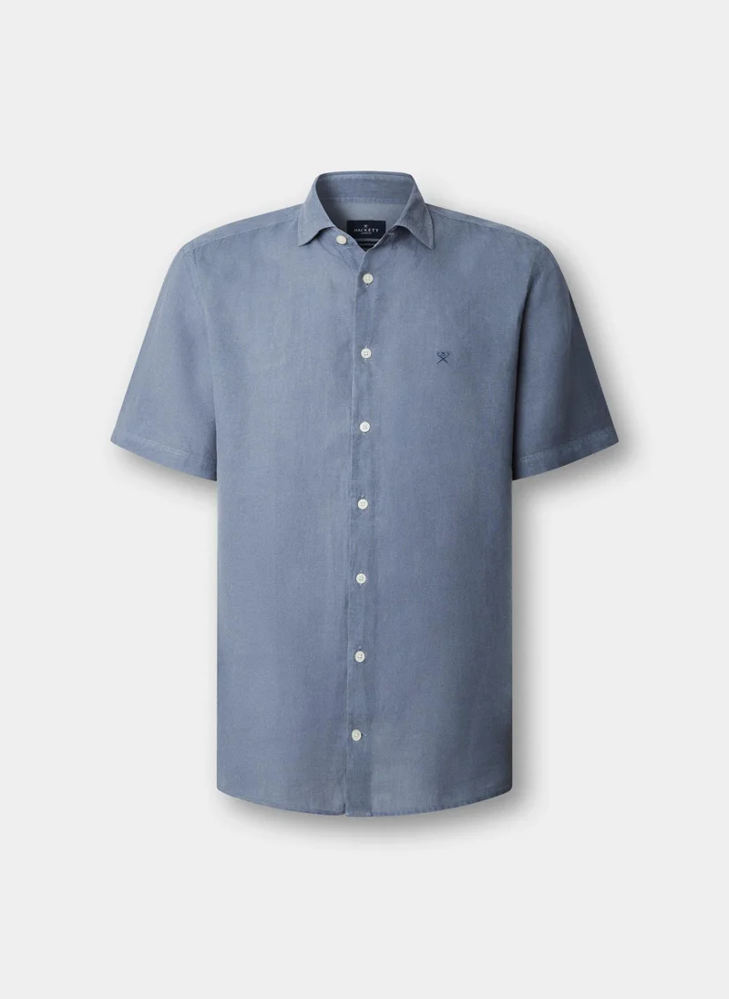 Tailored Fit Short Sleeve Linen Shirt