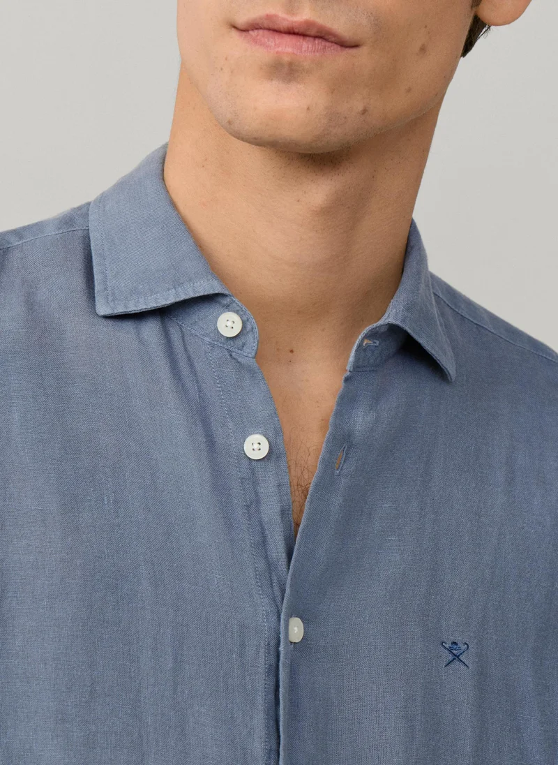 Hackett  Tailored Fit Short Sleeve Linen Shirt for Men | Best Price UAE