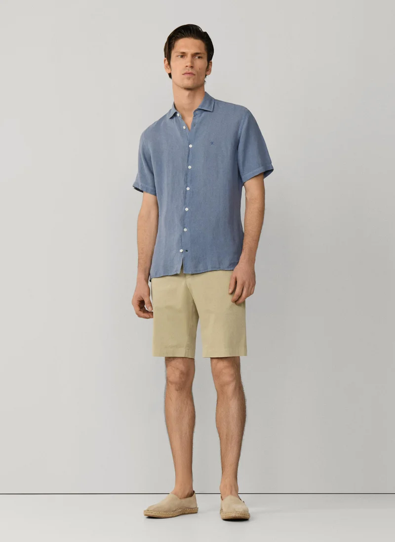 Hackett  Tailored Fit Short Sleeve Linen Shirt for Men | Best Price UAE
