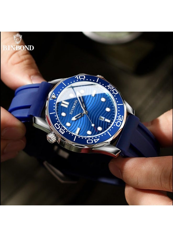 BINBOND FasionSA- Binbonds Casual Fashion Ultra-thin Sea Horse Series Quartz Men's Watch Date waterprosof Luminous Sports Business Men's Wrist watch - Image 5