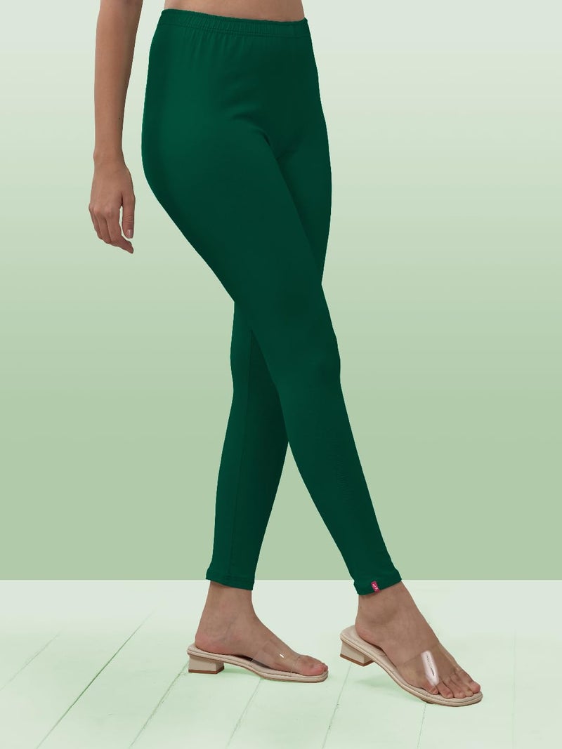 Lyra Women Solid Premium Cotton Ankle length Leggings | Mid-Waist | Fashionwear - Image 3
