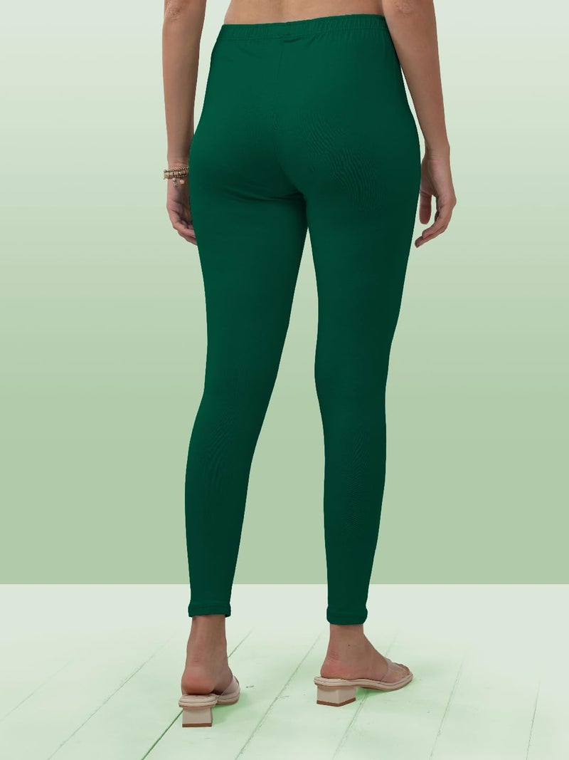 Lyra Women Solid Premium Cotton Ankle length Leggings | Mid-Waist | Fashionwear - Image 2