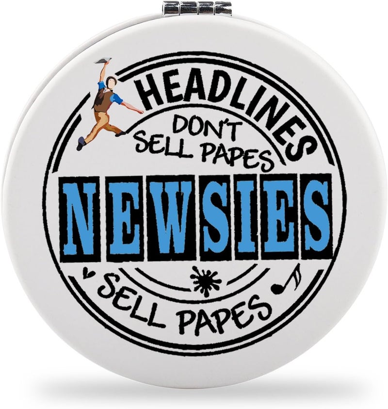 SEIRAA Newsies Musical Pocket Mirror - 2x Magnifying - Compact & Portable for Any Occasion