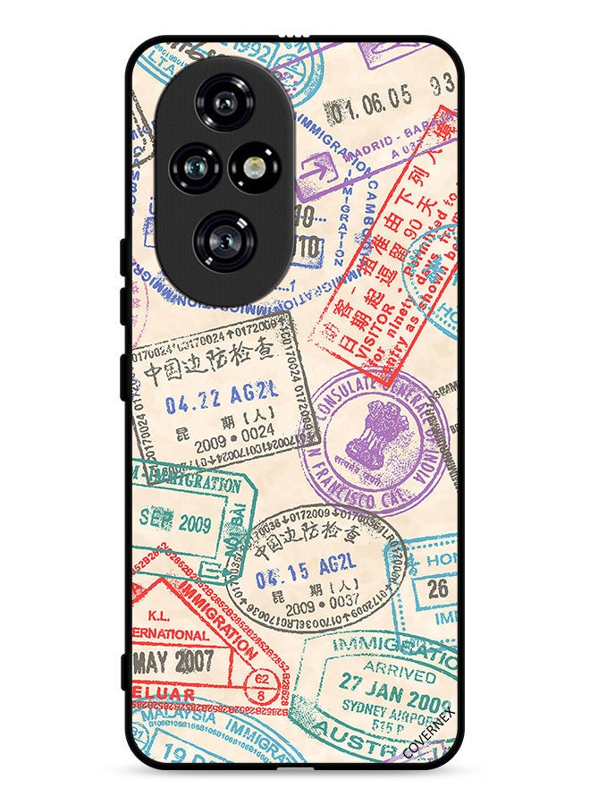 Covernex Honor 200 Pro 5G Protective Case Cover Travel Stamps Pattern - Image 1