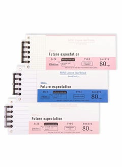 Y&D 3 Pack Standard Planner Refill Mini Binder Refills 7hole 80gsm Thick Paper Pocket 178x69mm 40 Sheets  - Image 1