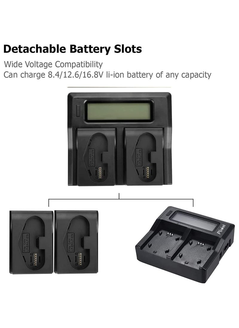 DMK Power - DMK Power DC-01 LP-E4 / LP-E19 Dual Battery Charger Compatible With Canon EOS R3, EOS-1D Mark III, EOS-1D Mark IV, EOS-1Ds Mark III, EOS-1D X, EOS-1D X Mark II, EOS-1D X Mark III - Image 1