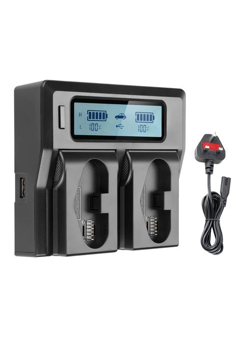 DMK Power DC-01 LP-E4 / LP-E19 Dual Battery Charger Compatible With Canon EOS R3, EOS-1D Mark III, EOS-1D Mark IV, EOS-1Ds Mark III, EOS-1D X, EOS-1D X Mark II, EOS-1D X Mark III