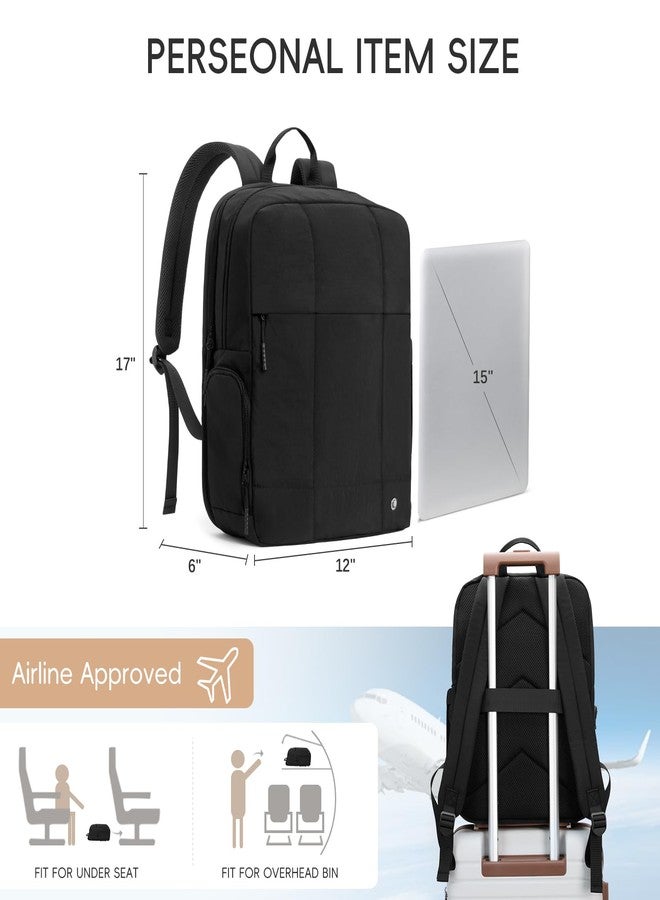 CLUCI Puffy Quilted Laptop Backpack for Women, Soft Black, Modern - Image 4