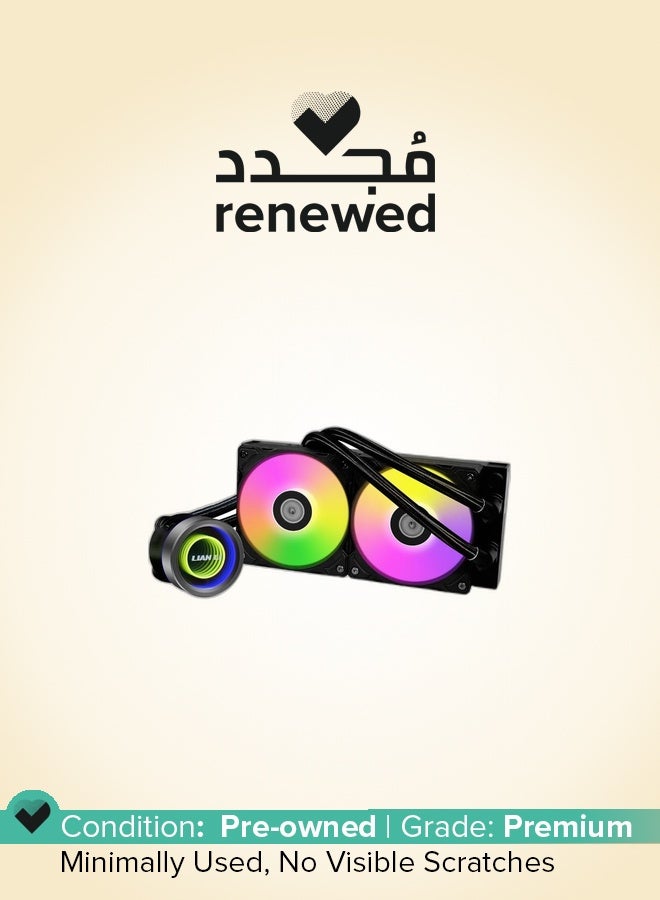 LIAN LI Renewed - Lian Li Galahad II Trinity 240 ARGB CPU Liquid Cooler/AIO - Black - 240mm Radiator, High-Performance Fans, Addressable RGB Lighting, Daisy Chainable - Compatible with LGA 1700/1200/115X/AMD AM5/AM4 - Image 1