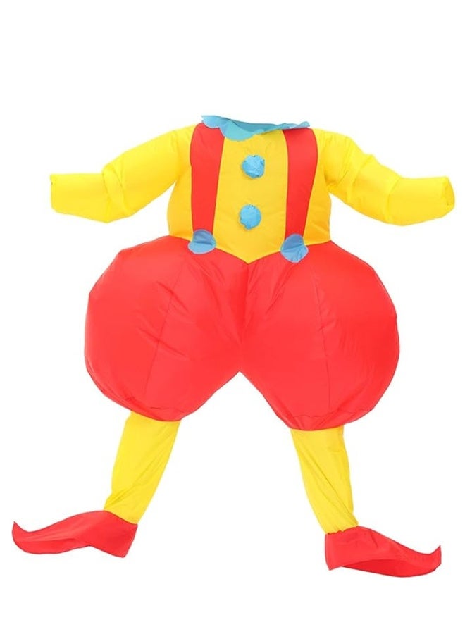 أزياء مهرجة مضحكة قابلة للنفخ للبالغين - مقاومة للماء تنفجر بدلة البوليستر مع مروحة مدمجة ، سريعة التضخم - لعيد الهالوين والحفلات والكوسبلاي وأحداث السيرك - تناسب 150-190cm - Image 2