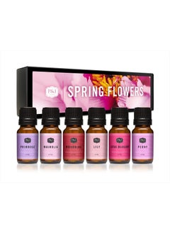 P&J Trading Fragrance Oil Spring Flowers Set | Woodbine, Lily, Lotus Blossom, Magnolia, Peony, Primrose Candle Scents for Candle Making, Freshie Scents, Soap Making Supplies, Diffuser Oil Scents  - Image 1