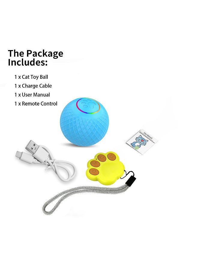 Generic - Toy Ball for Cats - Remote Control Pet Toy  LED Flashing  Dual Mode Design  Low Noise  Type-C Charging  Automatic Obstacle Avoidance - Active Rolling Ball for Cats  Jolly Ball Cat Toy for Indoor Cats - Image 1