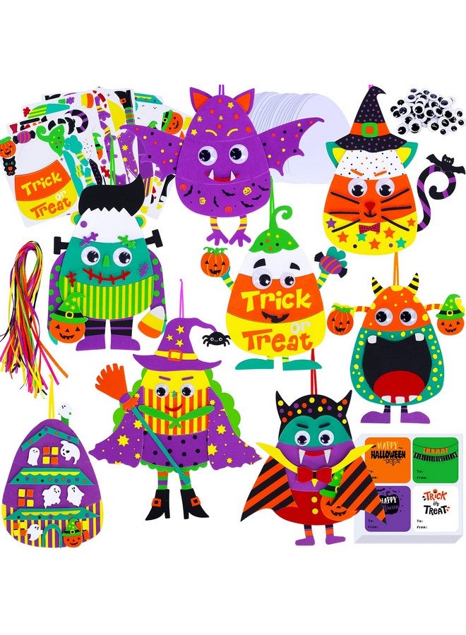 وينلين 24 مجموعة من أدوات الحرف اليدوية لعيد الهالوين، الحرف اليدوية الخريفية، زينة الهالوين، مجموعات فنية، ملصقات رغوية على شكل وحش اليقطين، فنون وحرف يدوية، عيون جوجلي للأطفال، أنشطة الفصل الدراسي - Image 4