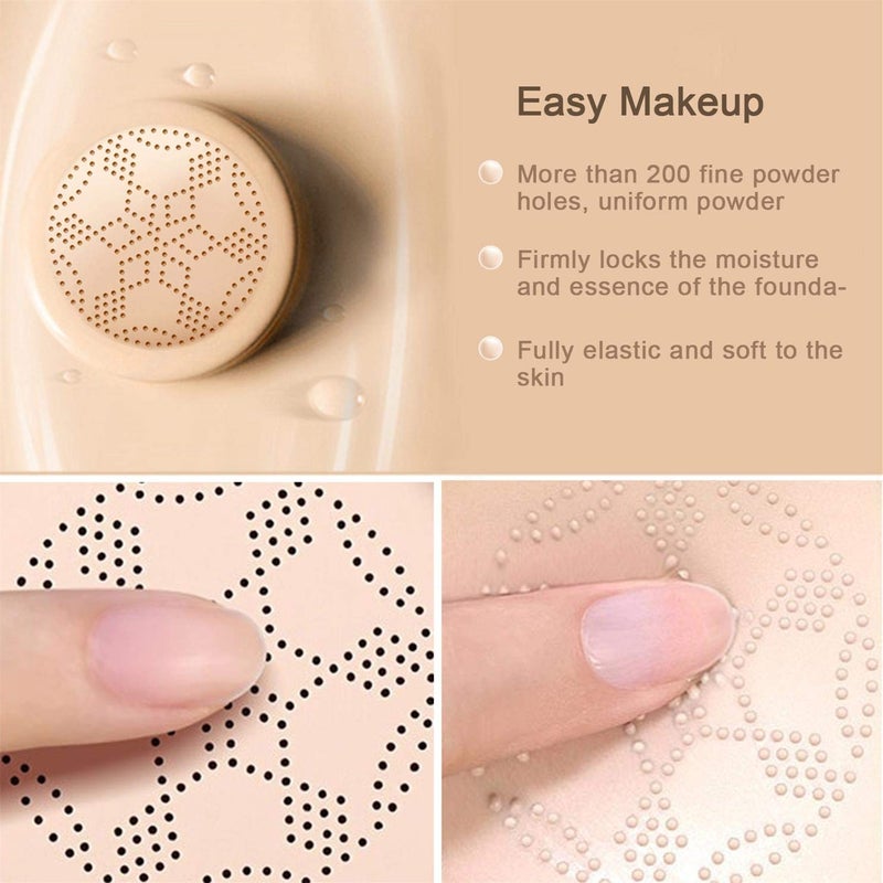 NUIBO 2 Pack Mushroom Head Air Cushion CC Cream Foundation, Moisturizing BB Cream, Long Lasting Matte Concealer with 2PCS Mushroom Head Sponges (Natural)â€¦ - Image 4